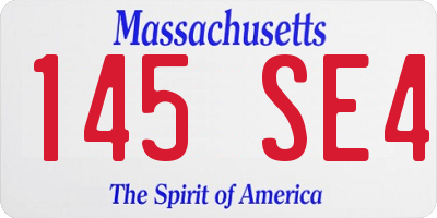MA license plate 145SE4