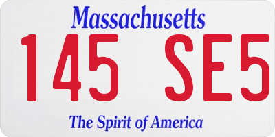 MA license plate 145SE5