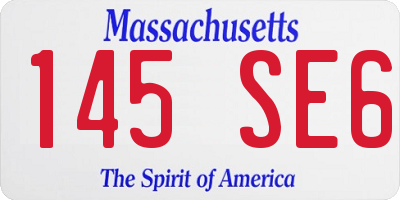 MA license plate 145SE6