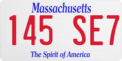 MA license plate 145SE7