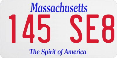MA license plate 145SE8