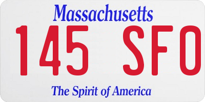 MA license plate 145SF0