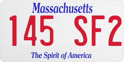 MA license plate 145SF2