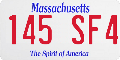 MA license plate 145SF4