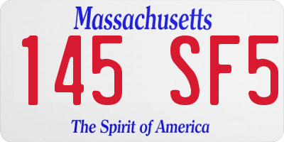 MA license plate 145SF5