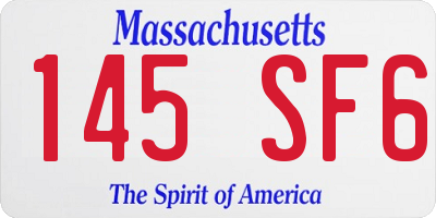 MA license plate 145SF6
