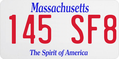 MA license plate 145SF8