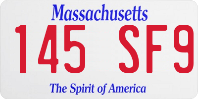 MA license plate 145SF9