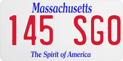 MA license plate 145SG0