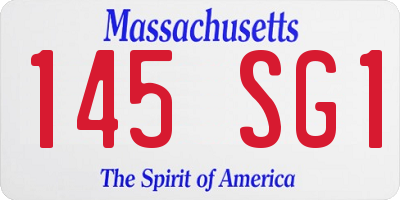 MA license plate 145SG1