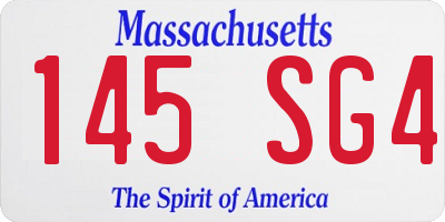 MA license plate 145SG4