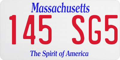 MA license plate 145SG5
