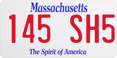 MA license plate 145SH5