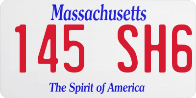 MA license plate 145SH6