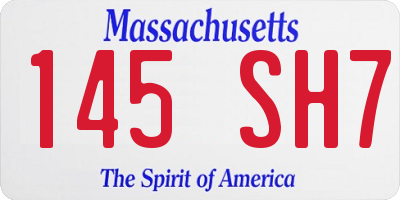 MA license plate 145SH7
