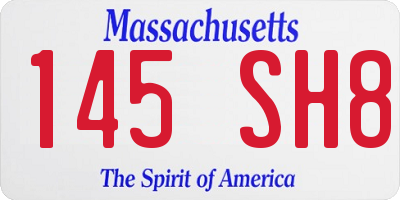MA license plate 145SH8