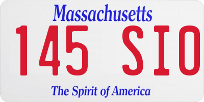 MA license plate 145SI0