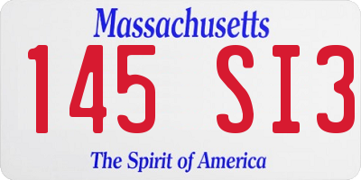 MA license plate 145SI3