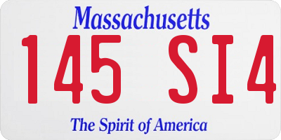 MA license plate 145SI4