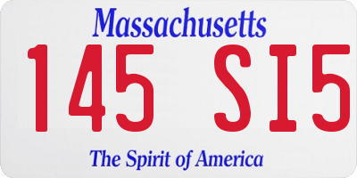MA license plate 145SI5
