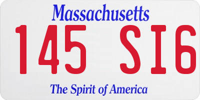 MA license plate 145SI6