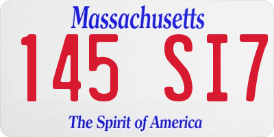 MA license plate 145SI7