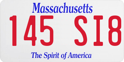 MA license plate 145SI8