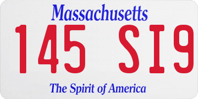 MA license plate 145SI9
