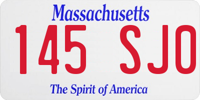 MA license plate 145SJ0