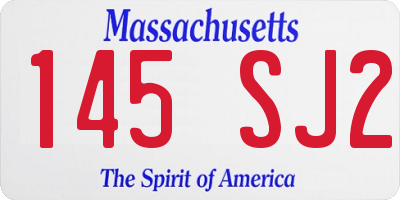 MA license plate 145SJ2