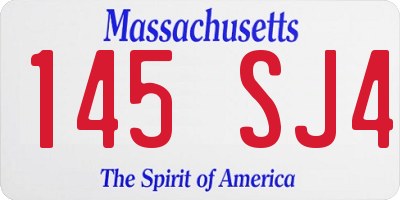 MA license plate 145SJ4