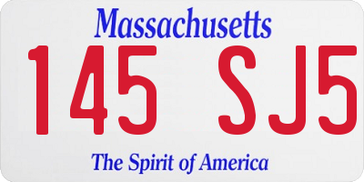 MA license plate 145SJ5