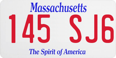 MA license plate 145SJ6