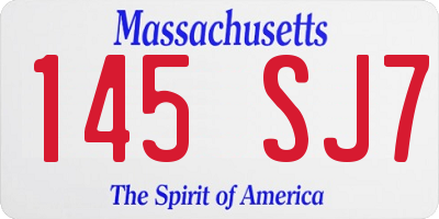 MA license plate 145SJ7