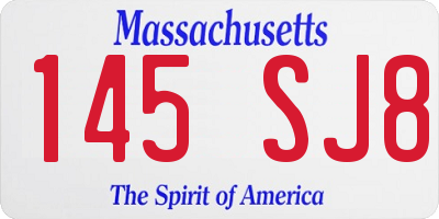 MA license plate 145SJ8