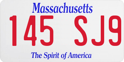 MA license plate 145SJ9