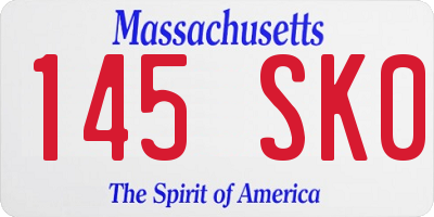 MA license plate 145SK0