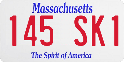 MA license plate 145SK1