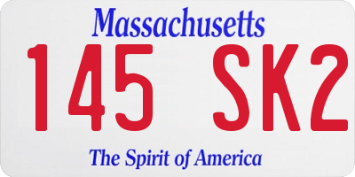 MA license plate 145SK2