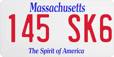 MA license plate 145SK6