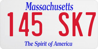 MA license plate 145SK7