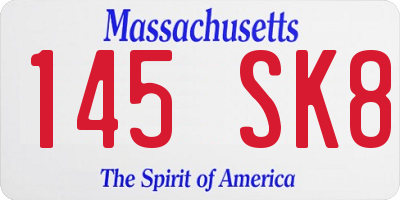 MA license plate 145SK8