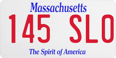 MA license plate 145SL0