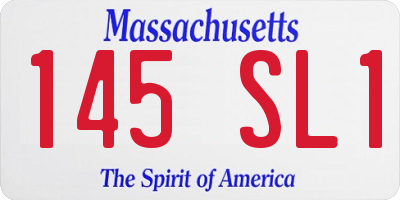 MA license plate 145SL1