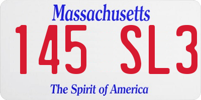 MA license plate 145SL3