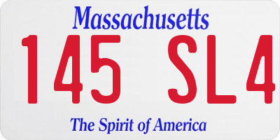 MA license plate 145SL4