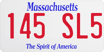 MA license plate 145SL5
