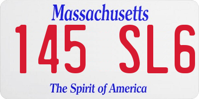 MA license plate 145SL6