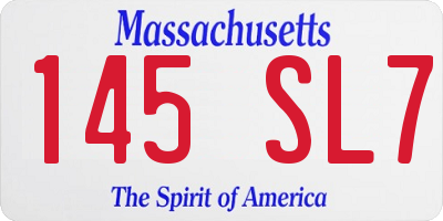 MA license plate 145SL7