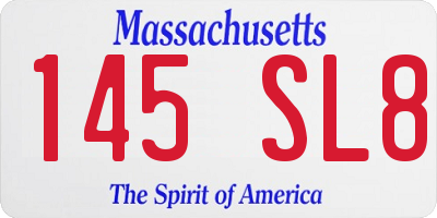 MA license plate 145SL8